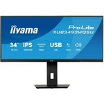 Iiyama ProLite XUB3493WQSU-B6 monitor, IPS, 34", 21:9, 1440x3440/3440x1440, 120Hz, USB-C, HDMI, Display port, USB