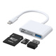 Joyroom S-H142 čitalec kartic SD / TF / USB OTG / Lightning, bela