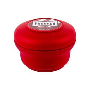 PRORASO Red Shaving Soap In A Jar trdo milo za britje z vonjem sandalovine 150 ml za moške