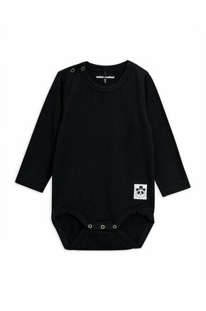 Body za dojenčka Mini Rodini črna barva - črna. Body za dojenčka iz kolekcije Mini Rodini. Model izdelan iz pletenine.