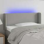 Greatstore LED posteljno vzglavje svetlo sivo 93x16x78/88 cm blago