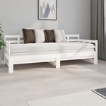 shumee Iztegljiva postelja, bela, masivni borov les, 2x(80x200) cm