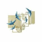 NEW Dekoracija za steno DKD Home Decor Modra Zlat Ptice 84,5 x 8,3 x 72,4 cm