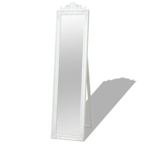 VidaXL Samostoječe Ogledalo Baročni Stil 160x40 cm Bele Barve