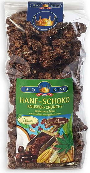BioKing Hrustljava Bio hrustljavo konopljino čokoladnobio konopljina čokolada - 375 g