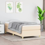 Greatstore Box spring postelja z vzmetnico krem 80x200 cm blago
