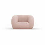 Svetlo rožnat fotelj iz tkanine bouclé Essen – Cosmopolitan Design