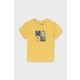 Otroška bombažna majica Mayoral rumena barva - rumena. Kratka majica za dojenčka iz kolekcije Mayoral. Model izdelan iz udobne pletenine.