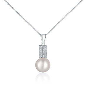 JwL Luxury Pearls Elegantna ogrlica s pravim biserom in cirkoni JL0645 (verižica