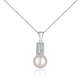 JwL Luxury Pearls Elegantna ogrlica s pravim biserom in cirkoni JL0645 (verižica, obesek) srebro 925/1000