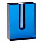 Modra steklena vaza Hübsch Sena, višina 12 cm