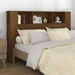 shumee Vzglavje postelje s policami, rjavi hrast, 160x18,5x104,5 cm
