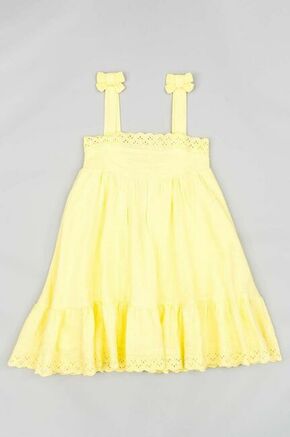 Otroška obleka zippy rumena barva - rumena. Otroški obleka iz kolekcije zippy. Ohlapen model