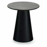Črna/temno siva mizica z mizno ploščo v marmornem dekorju ø 45 cm Tango – Furnhouse