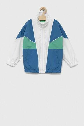 Otroška jakna United Colors of Benetton bela barva - bela. Otroški jakna iz kolekcije United Colors of Benetton. Prehoden model