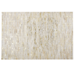 Beliani Usnjena patchwork preproga 140 x 200 cm zlato bež TOKUL
