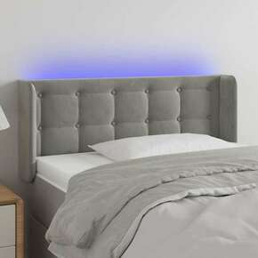 VidaXL LED posteljno vzglavje svetlo sivo 103x16x78/88 cm žamet