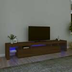 vidaXL TV omarica z LED lučkami rjav hrast 215x36,5x40 cm