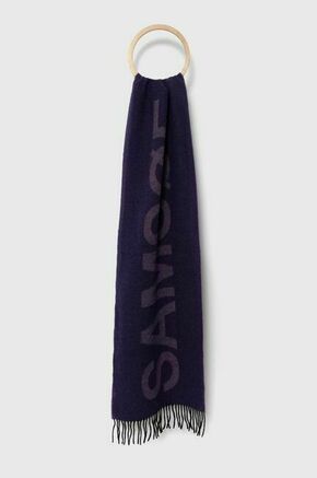 Volnen šal Samsoe Samsoe vijolična barva - vijolična. Šal iz kolekcije Samsoe Samsoe. Model izdelan iz vzorčaste tkanine.