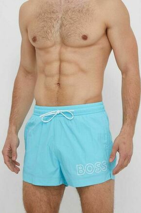 Kopalne kratke hlače BOSS turkizna barva - modra. Kopalne kratke hlače iz kolekcije BOSS
