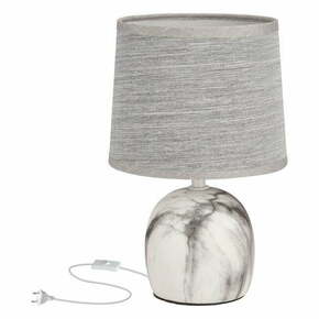 Svetlo siva namizna svetilka s tekstilnim senčnikom (višina 25 cm) Adelina – Candellux Lighting