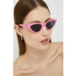 Sončna očala Chiara Ferragni ženski, roza barva - roza. Sončna očala iz kolekcije Chiara Ferragni. Model s enobarvnimi stekli in okvirji iz plastike. Ima filter UV 400.