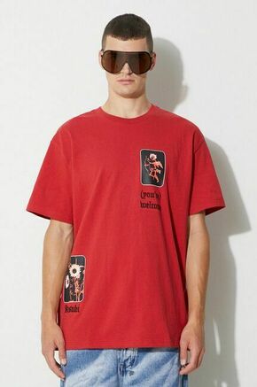 Bombažna kratka majica KSUBI rdeča barva - rdeča. Kratka majica iz kolekcije KSUBI