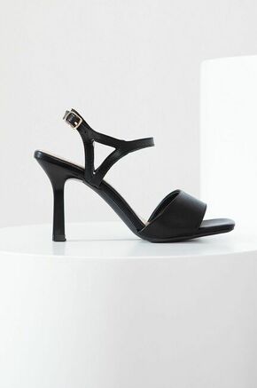 Sandali Answear Lab črna barva - črna. Sandali iz kolekcije Answear Lab. Model izdelan iz ekološkega usnja. Zgornji del je neporozen