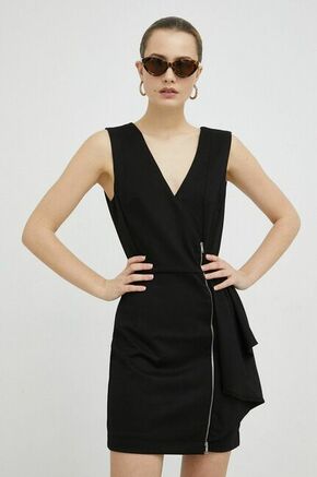 Obleka Guess črna barva - črna. Obleka iz kolekcije Guess. Oprijet model izdelan iz elastične pletenine.