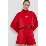Bombažen pulover Reebok Classic ženska, rdeča barva - rdeča. Pulover iz kolekcije Reebok Classic. Model izdelan iz pletenine z nalepko.