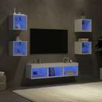 Vidaxl Komplet TV omaric LED 7-delni bel inženirski les
