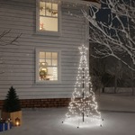vidaXL Božično drevo s konico 200 hladno belih LED diod 180 cm