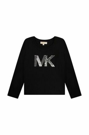 Otroška bombažna majica z dolgimi rokavi Michael Kors črna barva - črna. Majica z dolgimi rokavi iz kolekcije Michael Kors. Model izdelan iz pletenine z nalepko.
