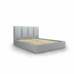 Svetlo siva zakonska postelja Mazzini Beds Juniper, 160 x 200 cm