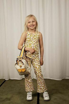 Otroške hlače Mini Rodini rumena barva - rumena. Otroški hlače iz kolekcije Mini Rodini. Model izdelan iz vzorčaste pletenine.