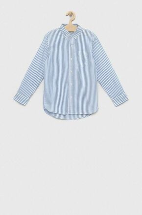 Otroška bombažna srajca GAP - modra. Otroška srajca iz kolekcije GAP. Model izdelan iz vzorčaste tkanine. Izjemno udoben material.