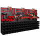 botle Delavniški panel za orodja 173 x 78 cm z 74 kos Škatla viseče Rdeča in Črna škatle plastika XL