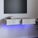 vidaXL TV omarica z LED lučkami betonsko siva 90x35x15,5 cm