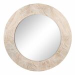 slomart stensko ogledalo 76 x 2 x 76 cm bela mangov les
