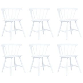 VidaXL Jedilni stoli 6 kosov beli trdni kavčukovec