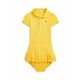 Otroška bombažna obleka Polo Ralph Lauren rumena barva - rumena. Obleka za dojenčke iz kolekcije Polo Ralph Lauren. Raven model, izdelan iz enobarvne pletenine.