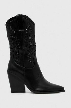 Kavbojski škornji Answear Lab črna barva - črna. Kavbojski škornji iz kolekcije Answear Lab. Model je izdelan iz ekološkega usnja. Model s tekstilno notranjostjo