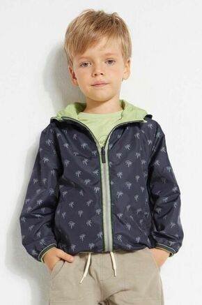 Otroška dvostranska jakna Mayoral zelena barva - zelena. Otroška obojestranski plašč iz kolekcije Mayoral. Nepodloženi model izdelan iz iz kombinacije gladkega in vzorčastega blaga.