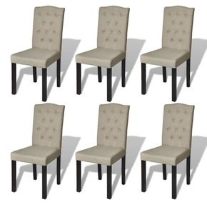 VidaXL Jedilni stoli 6 kosov tekstil bež barve