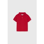 Otroške bombažne polo majice Mayoral rdeča barva - rdeča. Polo majica za dojenčka iz kolekcije Mayoral. Model izdelan iz udobne pletenine.