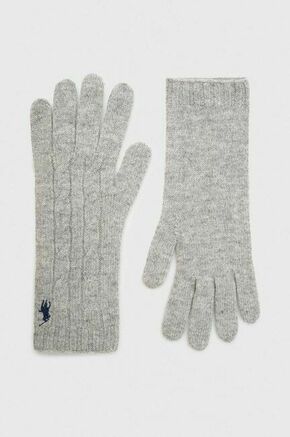 Volnene rokavice Polo Ralph Lauren siva barva - siva. Rokavice iz kolekcije Polo Ralph Lauren. Model izdelan iz iz tanke