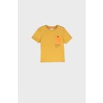 Otroška bombažna kratka majica Coccodrillo rumena barva - rumena. Otroški kratka majica iz kolekcije Coccodrillo. Model izdelan iz tanke, rahlo elastične pletenine.