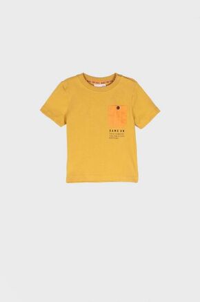 Otroška bombažna kratka majica Coccodrillo rumena barva - rumena. Otroški kratka majica iz kolekcije Coccodrillo. Model izdelan iz tanke