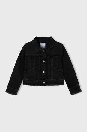 Otroška jeans jakna Mayoral črna barva - črna. Otroška Jakna iz kolekcije Mayoral. Nepodloženi model izdelan iz jeansa.