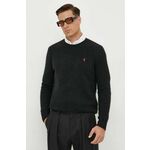 Volnen pulover Polo Ralph Lauren moški, črna barva - črna. Pulover iz kolekcije Polo Ralph Lauren. Model izdelan iz enobarvne pletenine. Visoka vsebnost volne zagotavlja zaščito pred mrazom, dodatek poliamida pa povečuje trpežnost izdelka.